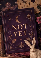 The Not Yet storybook amid antique keepsakes